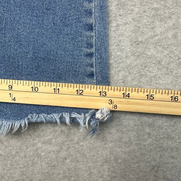 KanCan Flare High Rise Front Seam Jean SZ 32 Light Wash Super Stretch Frayed Hem - Picture 12 of 12